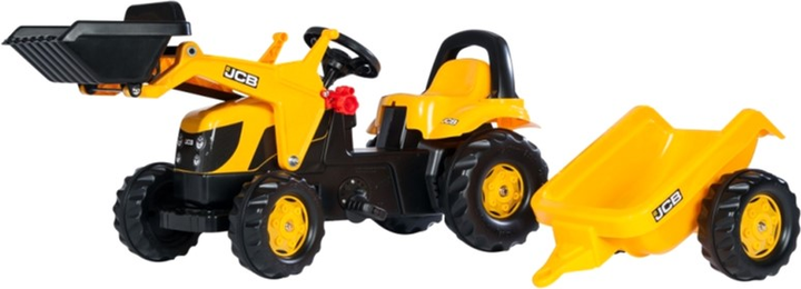 Gokart na pedały Berg Rolly Kid JCB z łyżką i przyczepą Żółty (4006485023837) - obraz 1