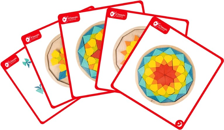Puzzle drewniane Classic World Mandala Wzory kształty i kolory 66 elementów (6927049007026) - obraz 4