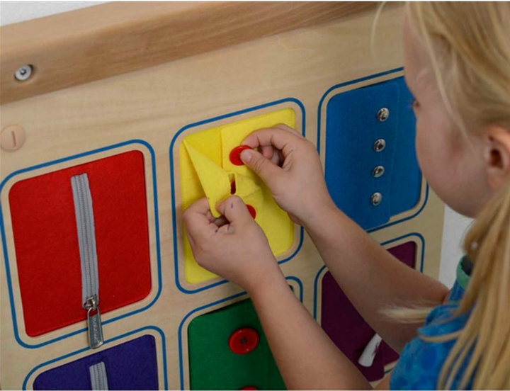Бізіборд Masterkidz Montessori блискавки, що Відкриваються і закриваються Кнопки (6955920012524) - зображення 4