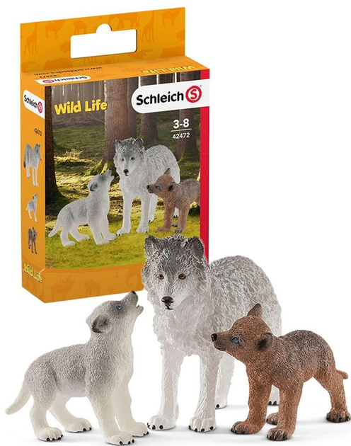 Набір фігурок Schleich Wild Life Мати вовчиця та вовченята 42472 (4059433296036) - зображення 2