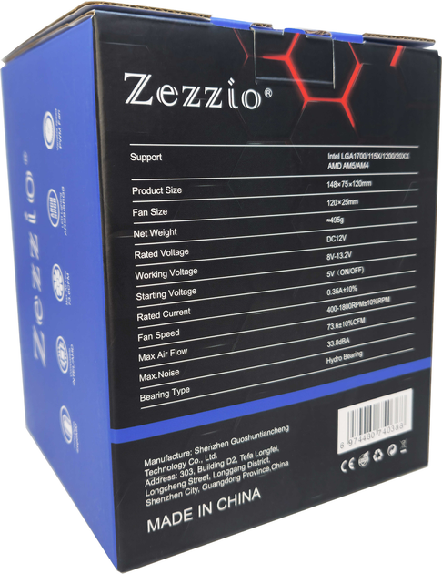 Кулер Zezzio ZH-C400 ARGB V2 - зображення 7