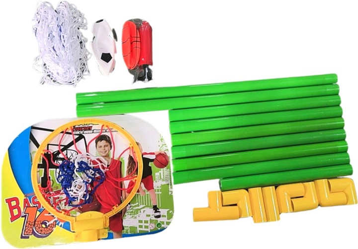Zestaw do gry w koszykówkę Woopie 2 w 1 z bramką do piłki nożnej piłkami 2 szt i pompka (5906280650605) - obraz 5