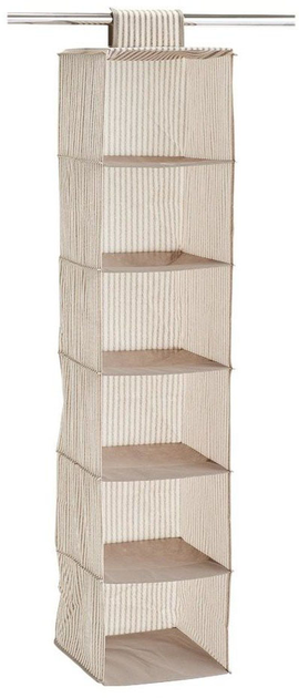 Органайзер для одежды Zeller Stripes с 6 перегородками 129 x 30 x 30 см Бежевый (4003368146508) - изображение 1