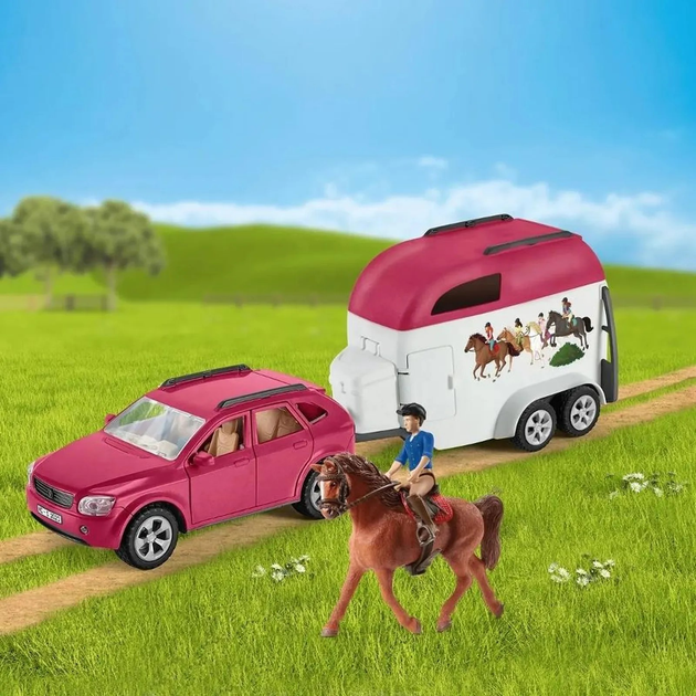 Ігровий набір Schleich Horse Club Автомобіль з причепом для коней 72223 (4059433775364) - зображення 7
