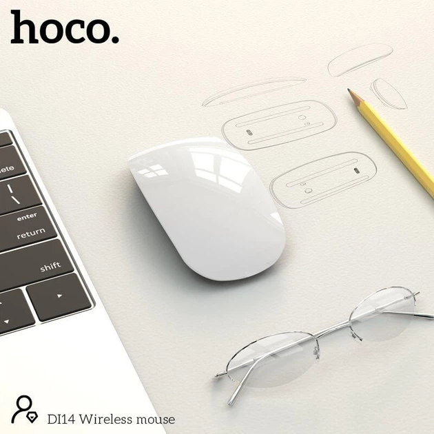 Беспроводная компьютерная мышь HOCO DI14 Bluetooth White - изображение 5
