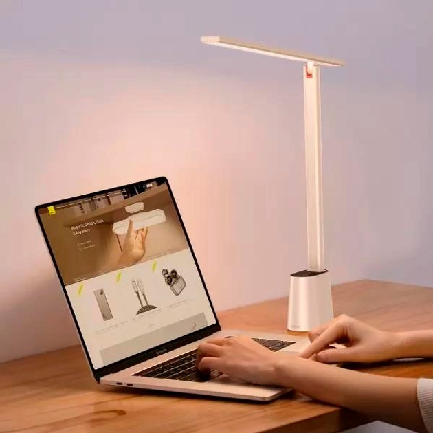 Biurkowa lampka z akumulatorem Baseus 3.8W 300lm 3000-6000K USB 5V White (DGZG-02) - obraz 8