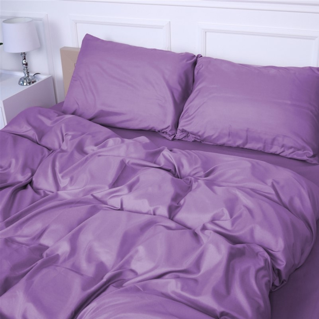 Акція на Комплект постільної білизни MirSon King Size 200х220 №16-3310 Lavander Herb однотонний Mikrosatin Premium від Rozetka