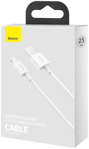 Kabel Baseus Superior Series Fast Charging Lightning 2.4A 0.25 m Biały (CALYS-02) - obraz 7