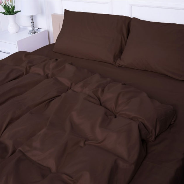 Акція на Підковдра MirSon №19-1230 Friar Brown Mikrosatin Premium Однотонна 220х240 від Rozetka