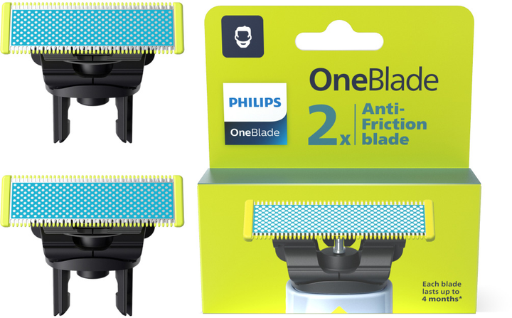 Змінні леза Philips OneBlade QP225/50 для надчутливої шкіри 2 шт (884722550870) - зображення 1