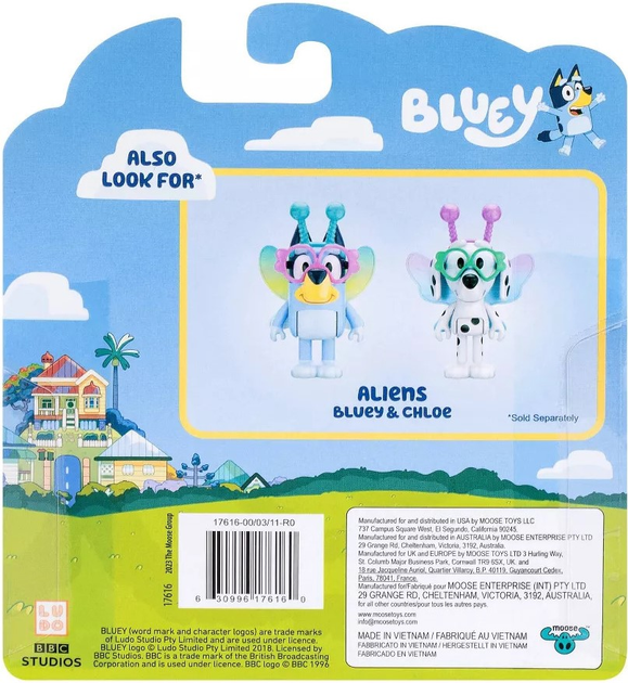 Набір фігурок Moose Bluey Cosmic Bluey And Chloe 2 фігурки Bluey + Chloe 6.4 см (0630996176177) - зображення 3