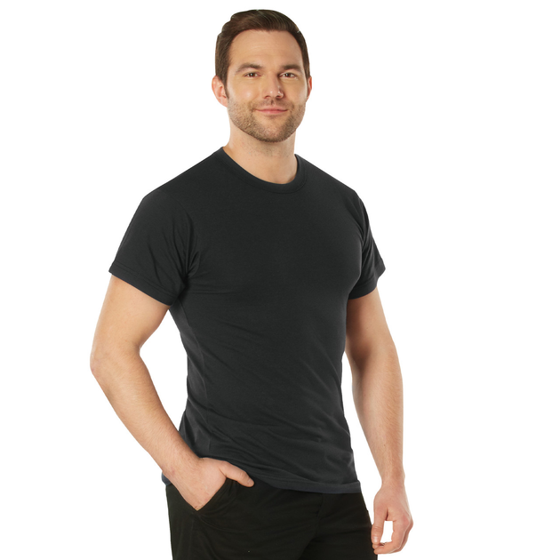 Футболка армейская тактическая ROTHCO USA черная Poly/Cotton Black XL - изображение 2