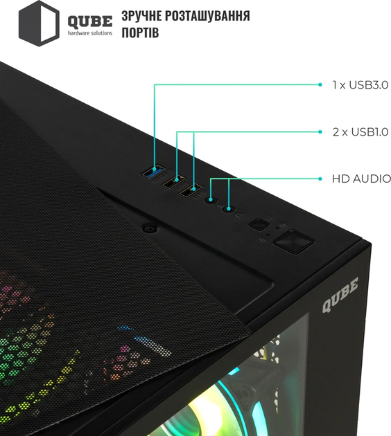 Корпус QUBE REEF ARGB Black (REEF_GBNU3) - изображение 4
