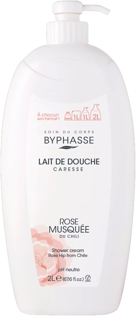 Акція на Крем-догляд для душу Byphasse Caresse Shower Cream Rose Hip Шипшина 2 л від Rozetka