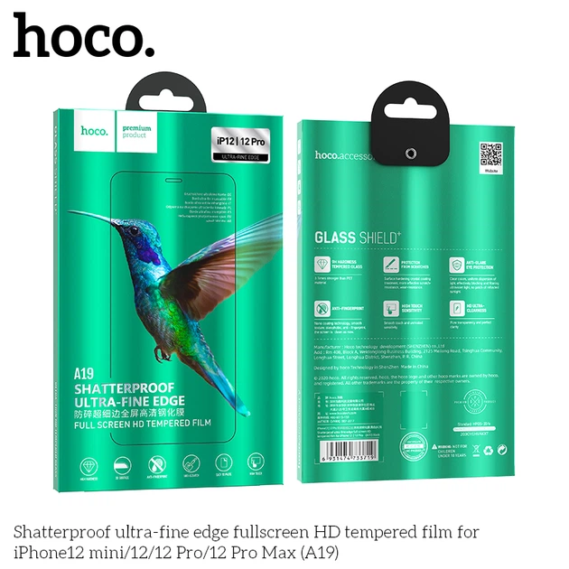 Защитное стекло Hoco Shatterproof edge HD tempered film для iPhone 12/12 Pro 6.1" (A19) - изображение 5