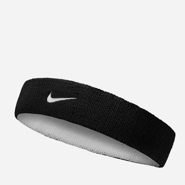 Sportowa opaska na głowę Nike Swoosh Headband NNNB1101OS Biały/Czarny (887791012012) - obraz 2