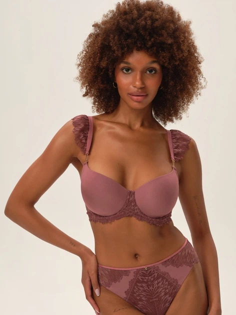 Biustonosz damski z fiszbinami Push-up Esotiq 42175-34X 75G Fioletowy (5903972296158) - obraz 4
