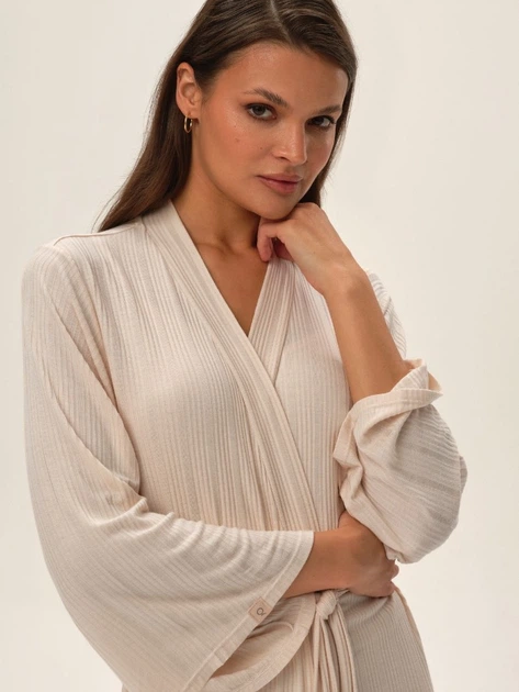 Халат жіночий Esotiq 42195-08X M Бежевий (5903972313602) - зображення 4