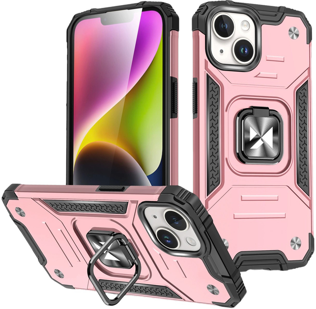 Etui plecki Wozinsky Ring Armor do Apple iPhone 15 Plus Pink/Black (9145576280621) - obraz 1