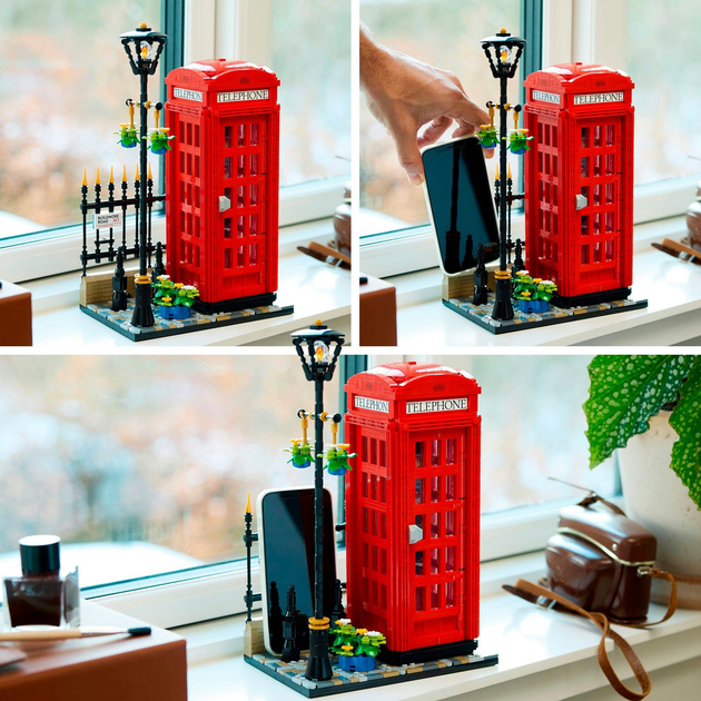 Zestaw klocków LEGO Ideas Czerwona londyńska budka telefoniczna 1460 elementów (21347) - obraz 4