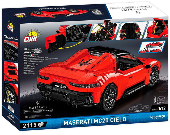 Конструктор Cobi Maserati MC20 Cielo 2115 шт (5902251243524) - зображення 2