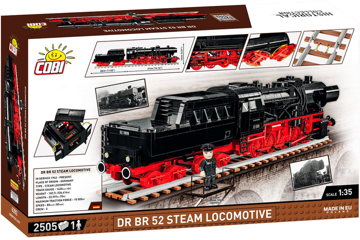 Klocki konstrukcyjne Cobi DR BR Class 52 Steam Locomotive 2505 elementów (5902251062828) - obraz 2