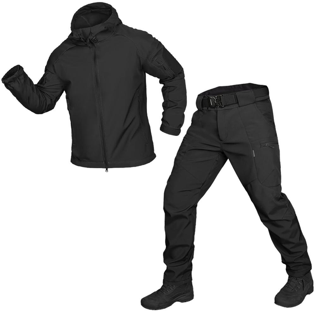 Тактичний CamoTec костюм Stalker 2.0 SoftShell Black чорний S - зображення 1