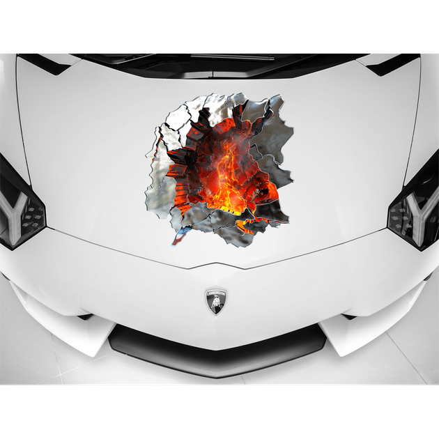 3D наклейка "Лавовый разлом" для авто, водостойкая, 15*15 см - изображение 2