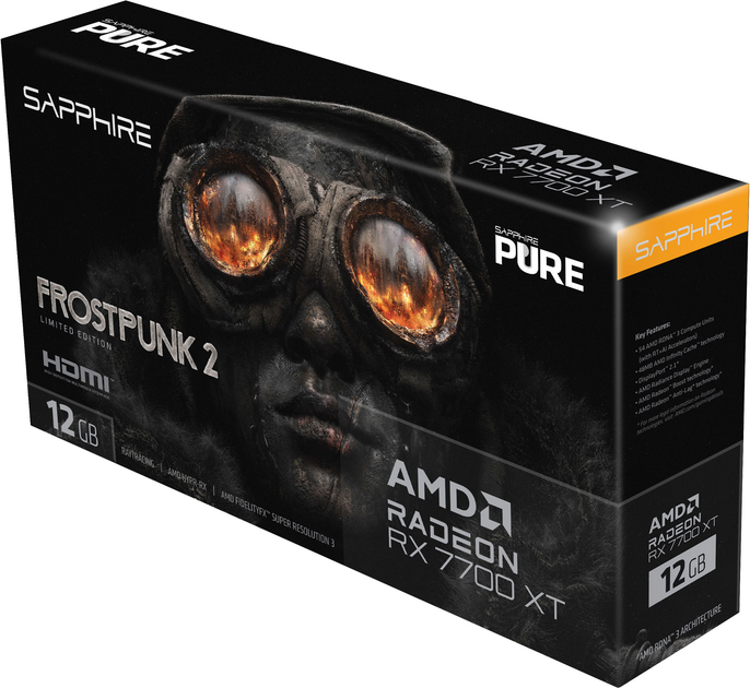 Видеокарта Sapphire PCI-Ex Radeon RX 7700 XT Pure Frostpunk 2 Edition 12GB GDDR6 (192bit) (2226/18000 МГц) (2 x HDMI, 2 x DisplayPort) (11335-08-50G) - изображение 7