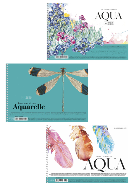 Альбом для акварелі 3 шт. Aqua. Альбом Школярик 20 арк. А4 PB-SC-020-308 4823088219111 - Фото 1 Альбом для акварелі 3 шт. Aqua. Альбом Школярик 20 арк. А4 PB-SC-020-308 4823088219111 - изображение 1