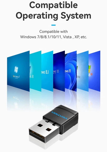 Двухдиапазонный WiFi адаптер USB 2.4ГГц 5ГГц, черный - Фото 8 Двухдиапазонный WiFi адаптер USB 2.4ГГц 5ГГц, черный - изображение 8