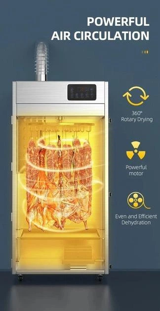 Роторный дегидратор с функцией копчения для колбасных изделий мяса рыбы Food Dehydrator LT- 150 - изображение 8