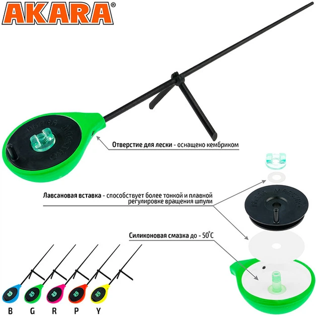 Удочка зимняя AKARA UNIVERSAL Pk Green,RBU-G - изображение 2