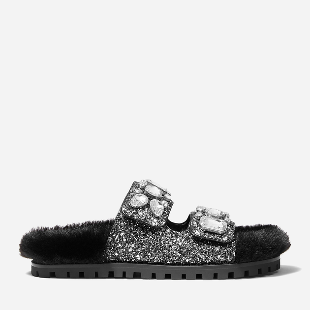 Женские шлепанцы Michael Kors 784415404 38 (7.5М) 25 см Черные ...