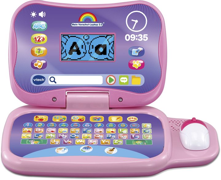 Komputer edukacyjny Vtech Mój laptop 2.0 dla przedszkolaków Różowy (3417765248542) - obraz 1