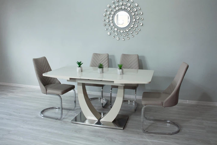 Стол обеденный Concord Beige Gloss 160*90 Евродом T-904 - Фото 6 Стол обеденный Concord Beige Gloss 160*90 Евродом T-904 - изображение 6