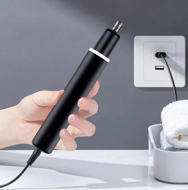 Тример для носа та вух Electric nose hair trimmer LT888 на акумуляторі з USB зарядкою чорний - зображення 3