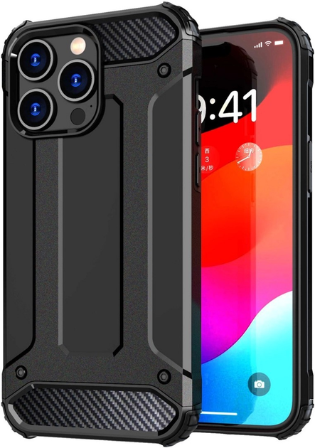 Etui plecki Hurtel Hybrid Armor do Apple iPhone 15 Pro Black (9145576280508) - obraz 2