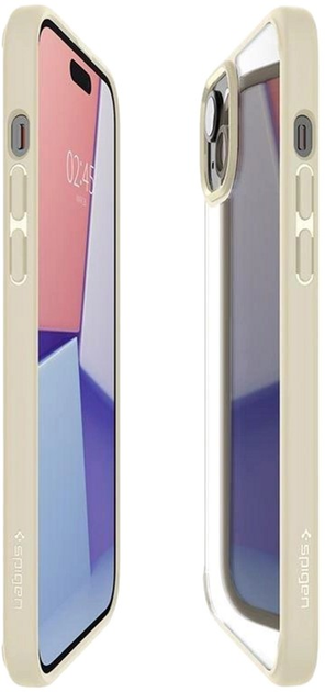 Etui Spigen Crystal Hybrid do iPhone 15 Plus Beige/Transparent (8809896747707) - obraz 5