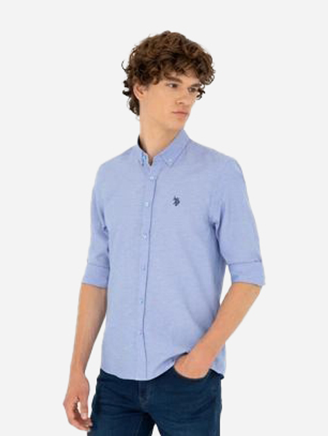 Акція на Сорочка чоловіча U.S. Polo Assn G081SZ004-000-1909107(Saks) L Синя (G081SZ004-000-1909107(Saks)_L) від Rozetka