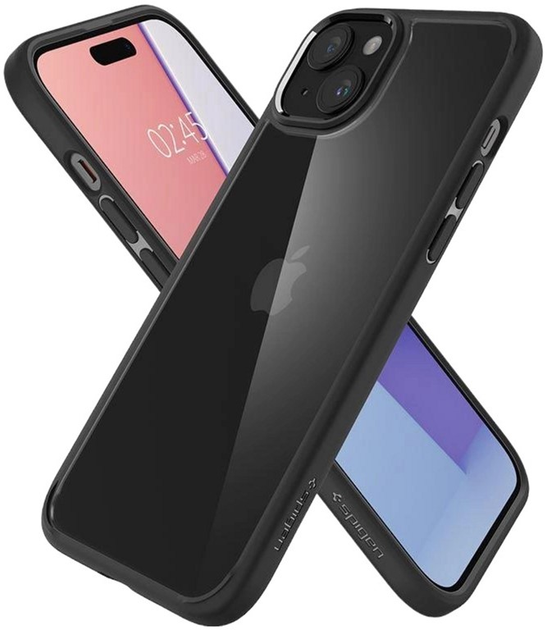 Панель Spigen Crystal Hybrid для iPhone 15 Plus Matte Black/Transparent (8809896747714) - зображення 2