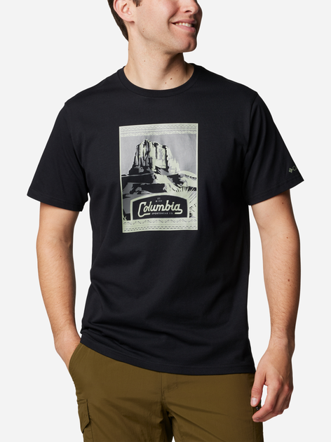 Koszulka męska bawełniana Columbia CSC Seasonal Logo Tee 1991036009 M Czarna (195981462210) - obraz 3