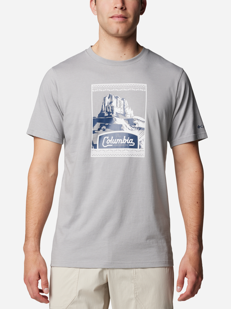 Футболка бавовняна чоловіча Columbia CSC Seasonal Logo Tee 1991036038 S Сіра (195981462265) - зображення 1