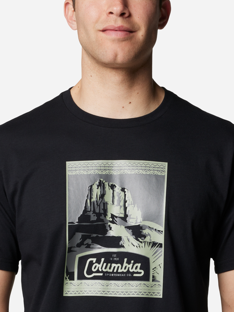 Koszulka męska bawełniana Columbia CSC Seasonal Logo Tee 1991036009 M Czarna (195981462210) - obraz 5