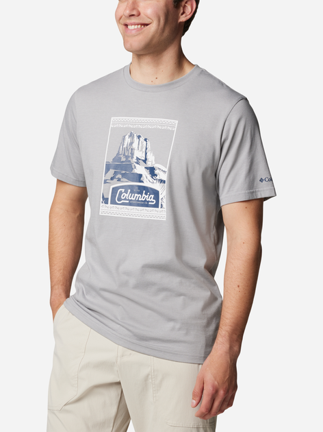 Koszulka męska bawełniana Columbia CSC Seasonal Logo Tee 1991036038 S Szara (195981462265) - obraz 3