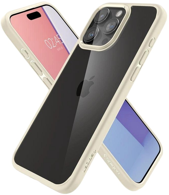 Панель Spigen Crystal Hybrid для iPhone 15 Pro Max Sand Beige/Transparent (8809896747578) - зображення 2