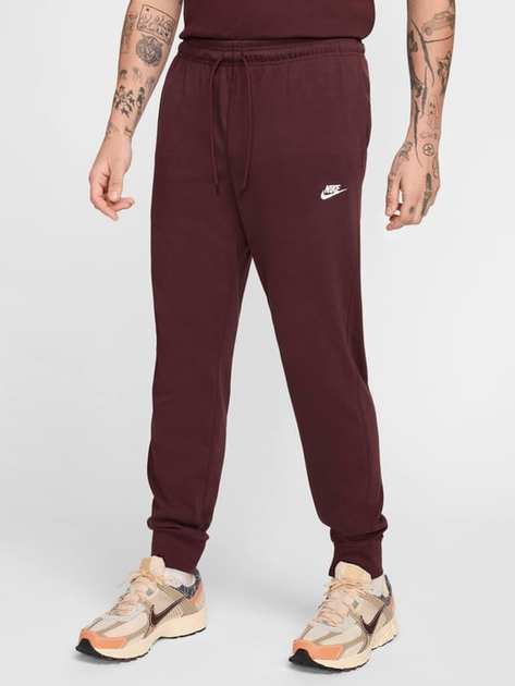 Акція на Спортивні штани чоловічі Nike M Nk Club Knit Jogger FQ4330-652 L Бордові від Rozetka