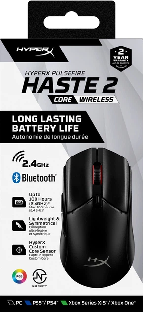 Mysz HyperX Pulsefire Haste 2 Core Wireless/Bluetooth Black (8R2E6AA) - obraz 17