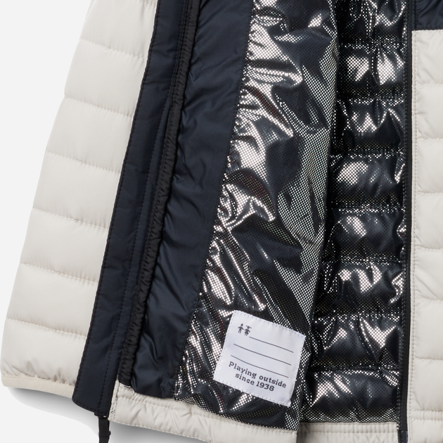 Kurtka młodzieżowa chłopięca zimowa Columbia Powder Lite II Hooded Jacket 2090023278 140-146 cm Biały/Czarny (195981516876) - obraz 3