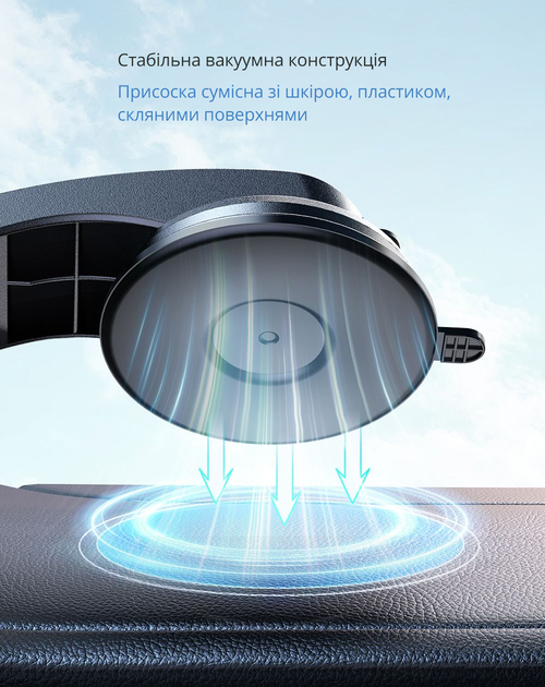 Автомобільний бездротовий магнітний зарядний пристрій Mcdodo 15W з охолодженням для Apple iPhone з підтримкою MagSafe на приладову панель автомобіля / зарядка-автотримач на торпедо / USB Type-C кабель / PD, QC - зображення 5